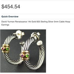 David Yurman Renaissance Hoop Earrings